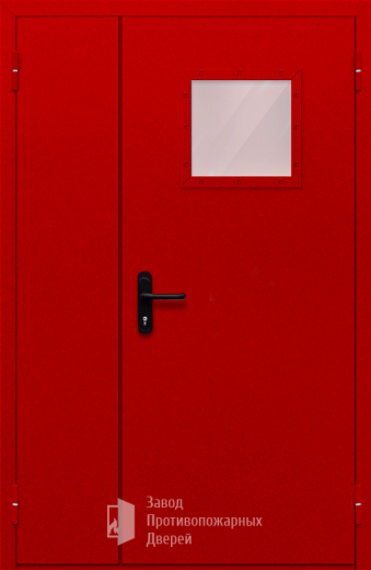 Фото двери «Полуторная со стеклопакетом (красная)» в Старой Купавне