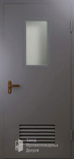 Фото двери «Техническая дверь №5 со стеклом и решеткой» в Старой Купавне
