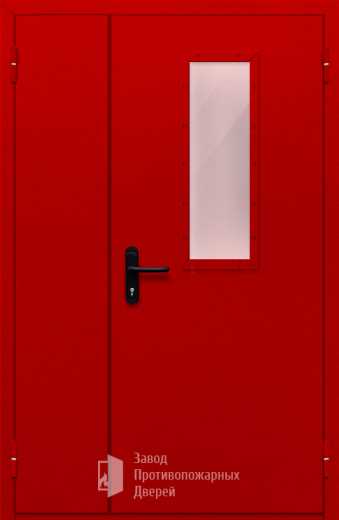 Фото двери «Полуторная со стеклом (красная)» в Старой Купавне