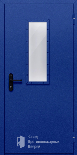 Фото двери «Однопольная со стеклом (синяя)» в Старой Купавне