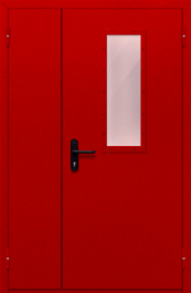 Фото двери «Полуторная со стеклом (красная)» в Старой Купавне