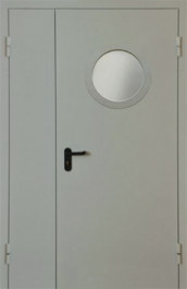Фото двери «Полуторная с круглым стеклом EI-30» в Старой Купавне